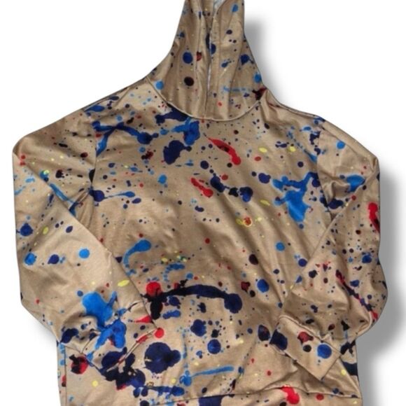 🍭 SHEIN Hoodie Paint Splatter Print - Size 10Y Boy's Streetwear - Picture 5 of 8